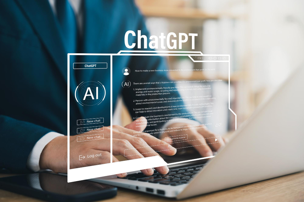 chat gpt on laptop modern